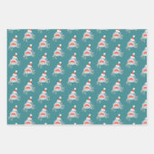 Shark Santa Claus Blue Kerstfeestdag Inpakpapier Vel (Voorkant 3)