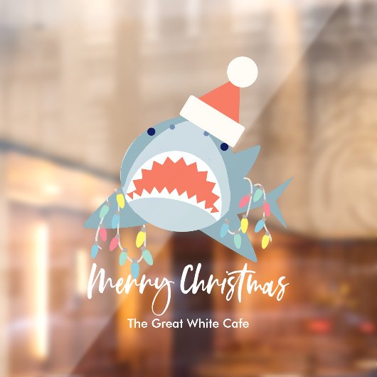 Shark Santa Claus kerstlampje Holiday Raamsticker (Vel 2)