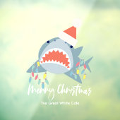 Shark Santa Claus kerstlampje Holiday Raamsticker (Vel 3)