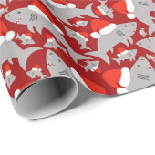 Shark Santa Hat Feestelijke Rode Kerst Ontwerp Cadeaupapier (Rol Hoek)