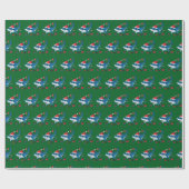 Shark Santa Hat Kerstcadeau Groen Cadeaupapier (Vlak)