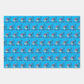 Shark Santa Hat Kerstcadeau Inpakpapier Vel (Voorkant 2)