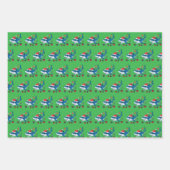 Shark Santa Hat Kerstcadeau Inpakpapier Vel (Voorkant)