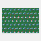 Shark Santa Hat Kerstcadeau Inpakpapier Vel (Voorkant 3)
