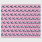 Shark Santa Hat Kerstcadeau Roze Cadeaupapier (Vlak)