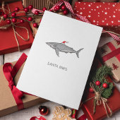 Shark Santa Jaws Funny Christmas Gezegde Feestdagenkaart