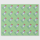 Shark Santa 🦈 Kerstfeest Kinder Fun Super Ocean Cadeaupapier (Vlak)