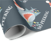 Shark Santa No Peking Navy Kerstfeestdag Cadeaupapier (Rol Hoek)