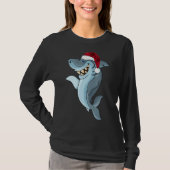 Shark Santa T-shirt Buffalo Pset Shark Pet Kerstmi (Voorkant)