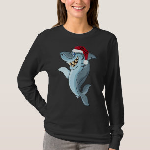 Shark Santa T-shirt Buffalo Pset Shark Pet Kerstmi
