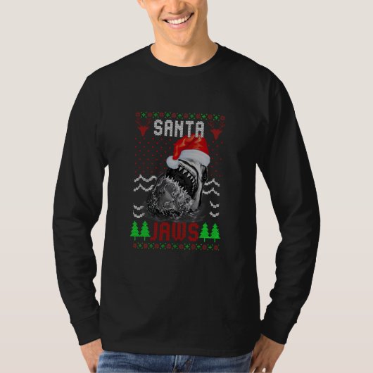 Shark Santa Ugly Sweater Christmas Funny Design T-shirt (Voorkant)