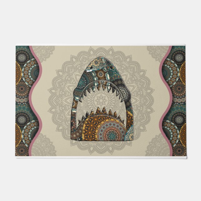 Shark Sasquatch Yeti thema deurmat (Voorkant)