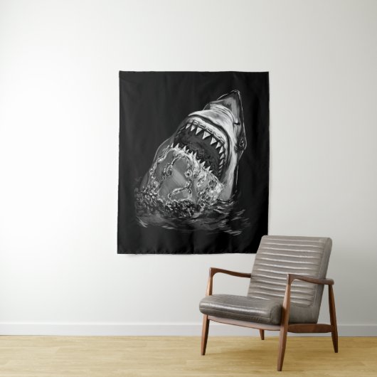 Shark Scary Shark Wandkleed (In situ)