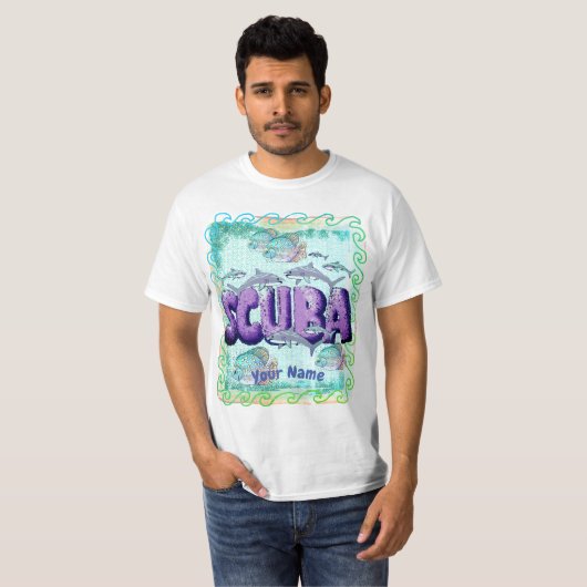 Shark scuba T-shirt (Voorkant volledig)
