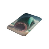 Shark sculpture on the beach badmat (Gekanteld)