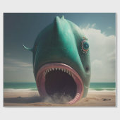 Shark sculpture on the beach cadeaupapier (Vlak)