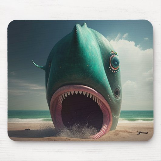 Shark sculpture on the beach muismat (Voorkant)