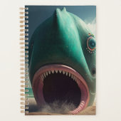 Shark sculpture on the beach planner (Voorkant)