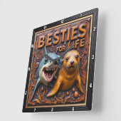 Shark Seal Close Up Vierkante Klok (Hoek)