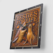 Shark Seal Love Hearts Vierkante Klok (Hoek)