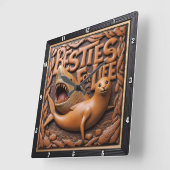 Shark Seal Playful Marine Vierkante Klok (Hoek)