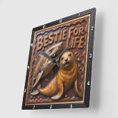 Shark Seal Textured Friendship Vierkante Klok (Hoek)