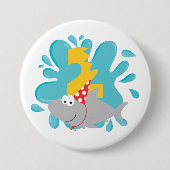 Shark Second Birthday Button (Voorkant)