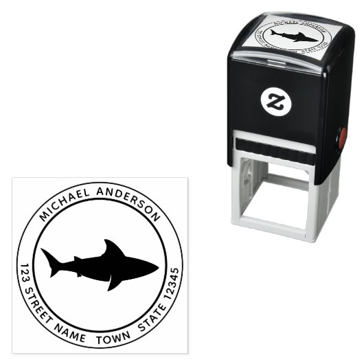 Shark Self Inking Rubber Stamp Zelfinktende Stempel (In situ)