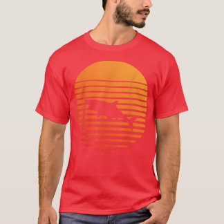 shark Shadow silhouette in front of a Sun T-shirt