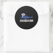 Shark Sharkasm Marine Biology Funny Gift Ronde Sticker (Tas)