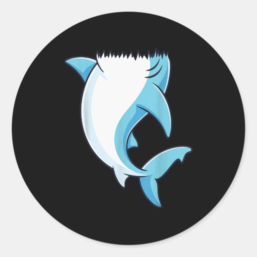 Shark Shirt Adult Kids Men Women Shark Costume  Ronde Sticker (Voorkant)