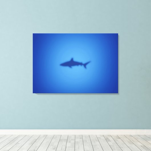 Shark silhouet canvas afdruk (Insitu (Houten vloer))