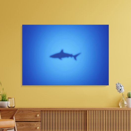 Shark silhouet canvas afdruk (Insitu (Woonkamer))