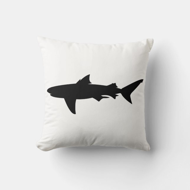 Shark silhouet kussen (Voorkant)