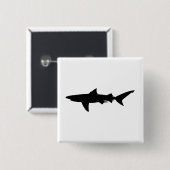 Shark silhouet vierkante button 5,1 cm (Voorkant /achterkant)