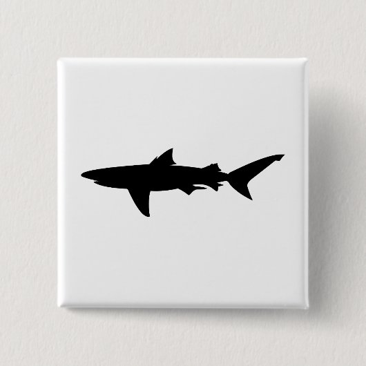 Shark silhouet vierkante button 5,1 cm (Voorkant)