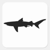Shark silhouet vierkante sticker (Voorkant)