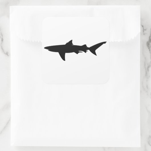 Shark silhouet vierkante sticker (Tas)