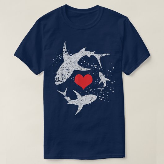  Shark Silhouette Hammerhead Shark Tiger Sh T-shirt (Design voorkant)