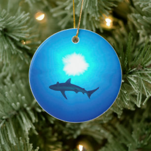 Shark Silhouette Keramisch Ornament