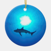 Shark Silhouette Keramisch Ornament (Voorkant)