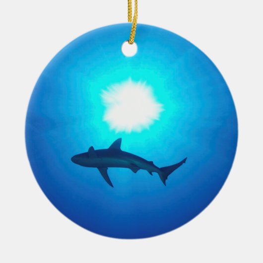 Shark Silhouette Keramisch Ornament (Voorkant)