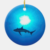Shark Silhouette Keramisch Ornament (Achterkant)