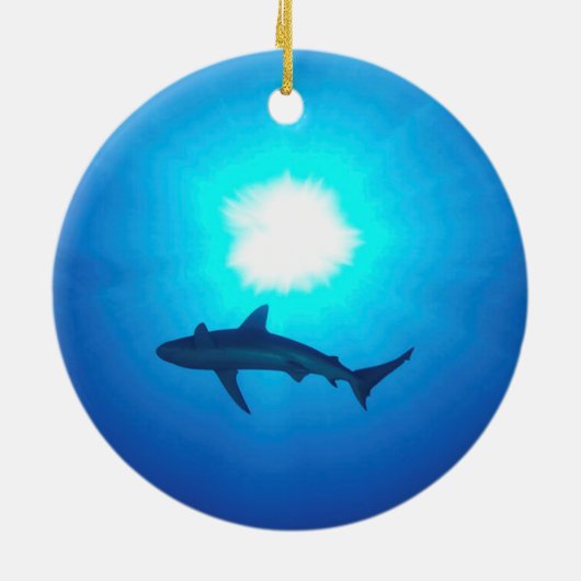 Shark Silhouette Keramisch Ornament (Achterkant)