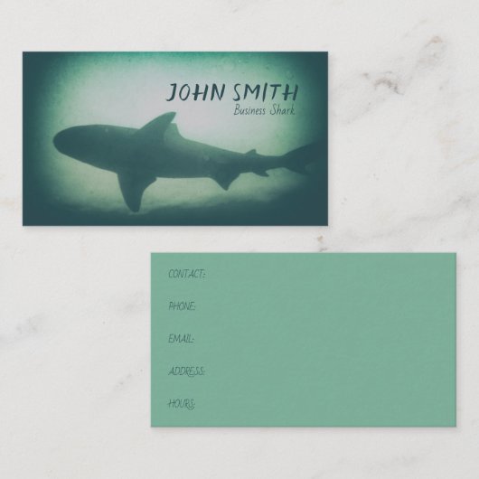 Shark Silhouette Swimming Underwater Zee Creater Visitekaartje (Voorkant / Achterkant)