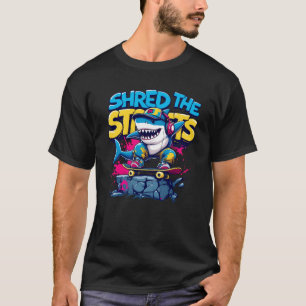 Shark Skateboarder - Versnij de straten! T-shirt