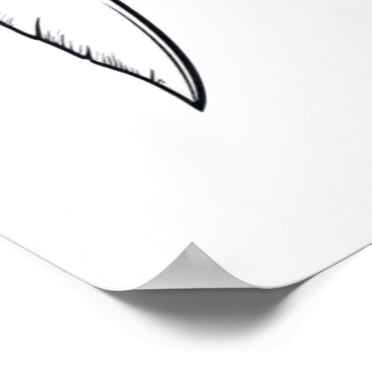 Shark sketch Klein Poster (Hoek)