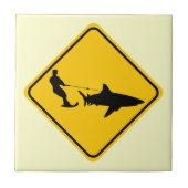 Shark Skiing Tegeltje (Voorkant)
