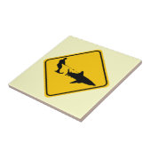 Shark Skiing Tegeltje (Zijkant)