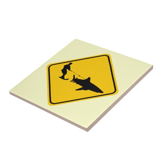 Shark Skiing Tegeltje (Zijkant)